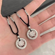Gift Running Princess 999 Couple Pendant Transfer Beads Lotus Solid Sterling Silver Safe Buckle Brai