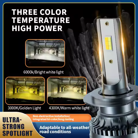 2X Led 3 Color H7 H4 H11 H8 H1 9005 9006 55W Led Car Headlight Bulbs for bmw e90 e30 f10 audi audi a