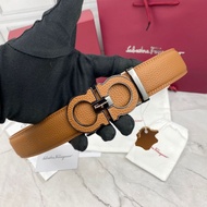 MEN BELT BRANDED MEN'S BELT F'R 3099 BROWN LEATHER MIROR