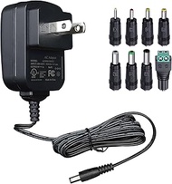 9Vdc Power Supply Adapter, AC to DC 9W Wall Mount Transformer Charger Plug with 8 Tips for Arduino U