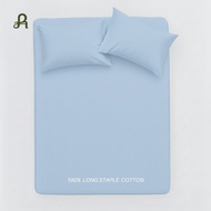 Arestale  Set A ผ้าปูที่นอน + ปลอกหมอน 2 ใบ ผ้าฝ้ายแท้ 100% Long-staple cotton Single-ply yarn ขนาด 