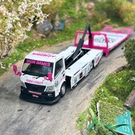 [Ready Stock] Ready Stock [cls model Hino h300 Flatbed Trailer Iron Lady Coating] 1: 64 Alloy Car mo