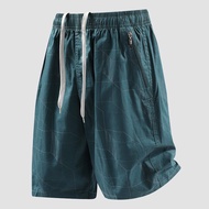 Men's Summer Geometric Print Cotton Shorts Loose 5 Inch Inseam Casual Beach Shorts Plus Size L-6XL f