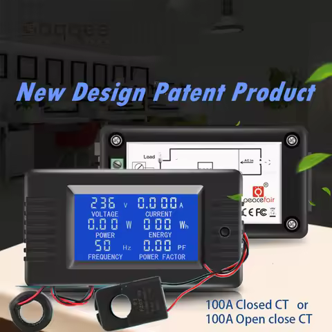 PZEM-022 100A Digital Electronic Meter with closed CT AC voltage ammeter Power capacity meter Multim