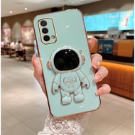 Oppo a74 a95 TPU 3D electroplated astronaut case with stand phone case for oppo a74 a95