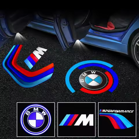 2Pcs AA‑LED Door Logo Projector Welcome Light Auto Accessories For BMW M E46 E60 E87 E90 F18 F20 F30