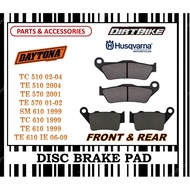 HUSQVARNA TC 510 TE 510 TE 570 SM 610 TC 610 TE 610 IE BRAKE PADS SET DIRT BIKE FR0NT & REAR DAYTONA