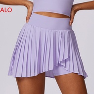 【ALO】 Alo Yoa Womens Casual Pleated Sports Skirt Two-Piece Quick-Drying Anti-Exposure Fitness Tennis