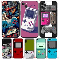 iPhone 15 16 17 Pro Max 16e 15 16 Plus P6 cartoon PSP Game machine Soft black phone case