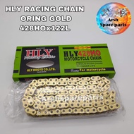 HLY RACING CHAIN 428HOx122L ORING GOLD RACING CHAIN HD 122L  HEAVY DUTY RANTAI (RKM AJI RACING QUALI