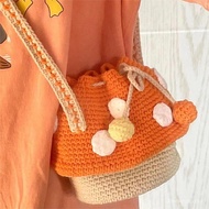 Anyaman Kasih Cici -ins Beg Cendawan Rajutan Tangan Bulu Mengait Beg Bahan Diy Buatan Sendiri Produk