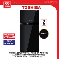 【 DELIVERY BY SELLER 】TOSHIBA GR-RT835WE-PGY(XK)  661L INVERTER HYBRID BIO AUTO ICE MAKER GLASS DOOR