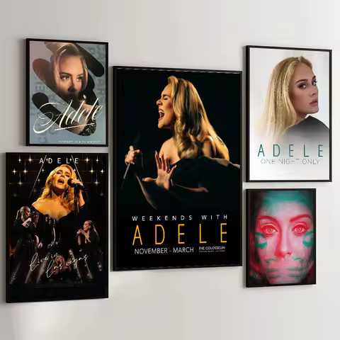1PC Singer Adele Poster Movie Sticky Posters Retro Kraft Paper Sticker DIY Room Bar Cafe Aesthetic A