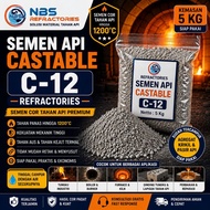 Portable Cement Refractory C-12 5Kg | Fireproof Cement 1200°C C C C | Multipurpose Furnace & Furnace