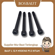 HITAM Steel Socket L Bolt 12.9 M10X140 P1.5 BLACK
