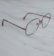 VINTAGE絕版老品全新古董眼鏡 西德 zeiss 玫瑰金鑲嵌深紫色烤漆