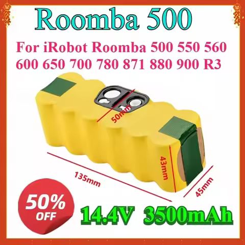 For iRobot Roomba 500 550 560 600 650 700 780 871 880 900 R3 New 14.4V 3500mAh Ni-MH Rechargeable Va