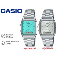 Casio Vintage AQ-230A Silver Stainless Steel Men Watch / Women Watch