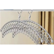 [Taiwan Shipment] Stainless Steel Socks Rack Curved Drying Rack Multi-Clip Socks Hanger Socks Clip M