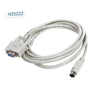 DB9P to 8P Mini Din RS232 Download Cable White 8.2 Ft for PLC -EH