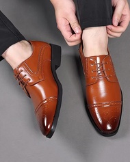 2023 New Men's Formal Leather Shoes Men's Leather Casual Breathable British Men's Leather Shoes Business Versatile Fashion Shoes