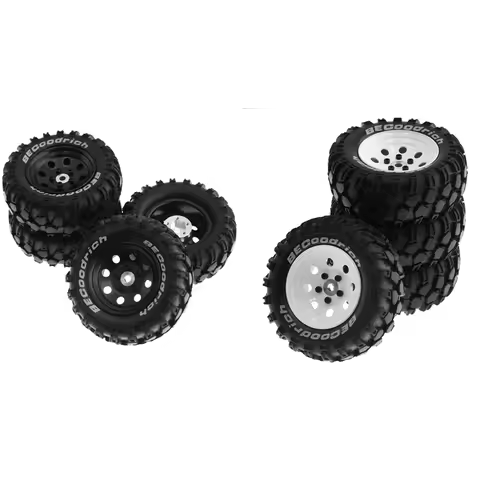 TDB-4Pcs 93Mm Metal 1.9Inch Beadlock Wheel Rim Rubber Tire Set For 1/10 RC Crawler Car Traxxas,8 Hol