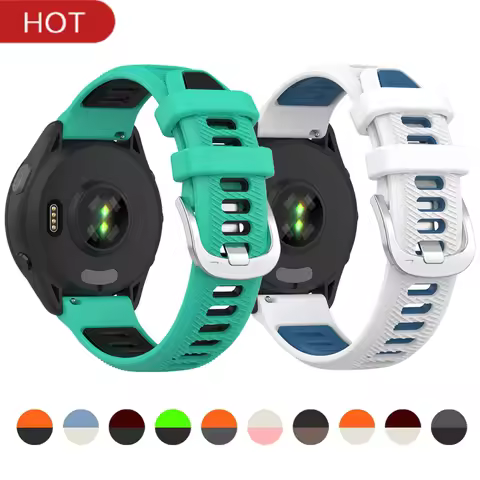 18mm 20mm 22mm Silicone Strap for Garmin Venu 4 45/41mm Forerunner 70 170 265s 255s 165 55 570 Brace