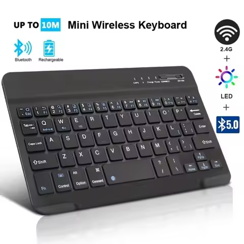7/10 Inch Bluetooth Wireless Rechargeable Keyboard For iPad Pro Tablet Mobile Phone Laptop Android i