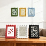 2pcs Multi-Color Wave Edge Picture Frames (4x6, 5x7, 8x10, 11x14) Distinctive Wavy Design, Perfect F
