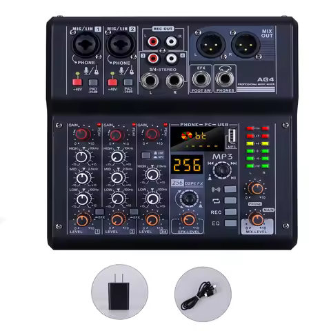 Sound card mixer mobile computer live broadcast network K song recording arranging suit belt USB rev