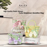 DAIZU Beg Anyaman Goodies Bag (S) Beg Doorgift Bakul Anyaman Plastic Woven Raya Gift Basket Hari Gur