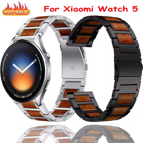 22mm Metal Rosewood Strap For Xiaomi Watch 5/S4-3-2 Fashion Replaceable Bracelet OPPO Watch 4 Pro X 