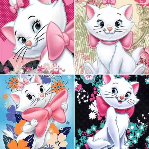 5D DIY Marie Cat Diamond Painting Aristocats Disney Cartoon Mosaic Embroidery Cross Stitch Kits Home