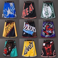 Retro Basketball Short Pants Lakers Warriors Raptors Men's American Trend Quick-drying Loose Trainin