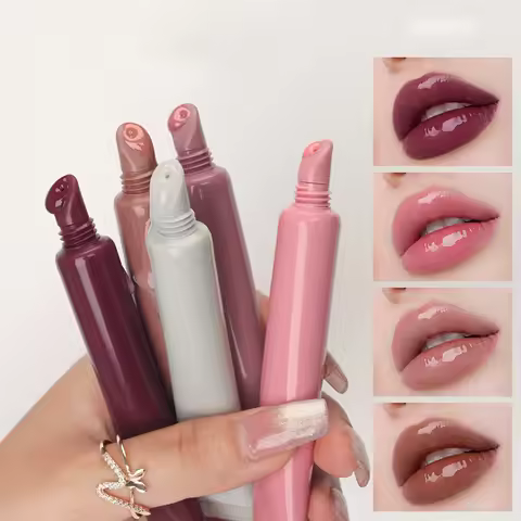 Private Label Lip Oil Custom Logo 10ml Polypeptide Colored Lip Balm Arnica Lipgloss Super Moisturizi