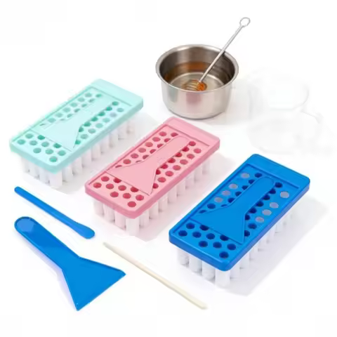 Lip Balm Makers Kit 1 Set With Lip Balm Tray And Spatula For 50 5g Lip Balm Tubes DIY Beauty Making 