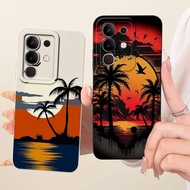For Vivo Y29 4G Y29S Y29T 5G Lens Protective Casing Vivo Y29s Y29t Y29 4G Fashion Dusk Beach Paintin