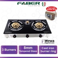 Faber FC GLAZZIMO Series Glass Cooker/Gas Stove (single Burner/2 Burner/3 Burner)