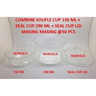 Termurah! Combine Soufle Cup 150 Ml+Seal Cup 290 Ml+Seal Cup Lid @50