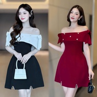 Elegant lady's BIGSIZE dress hacked for parties, work, going out - U XINH STORE - D246 (5 Charms)