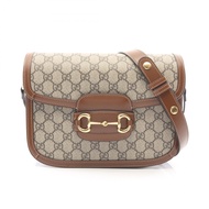 【二手】Gucci GUCCI 馬銜扣單肩包 1955 GG Supreme 60220492TCG8563 米色 PVC 塗層帆布皮革馬階扣單肩包