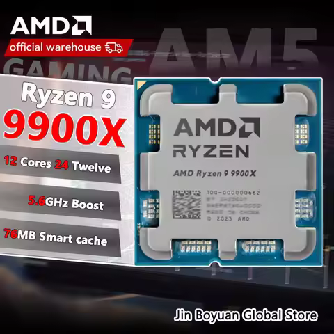 AMD R9 9900X New Ryzen 9 9900X Processor 5.6GHz 12-Core 24-Thread 76MB Game Cache 4NM TDP 120W Socke