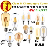 LED ST64 C35 T45 G45 G80 G95 G125 Filament Bulb Clear/ Champagne Edison Bulb Rose Gold Warm White 4W