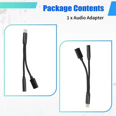(A23G) Type C to 3.5mm Charge Audio Adapter 2 in 1 USB C Splitter Headphone AUX Audio Cable for Huaw