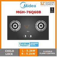 Midea MGH-76Q60B Built-in Gas Hob with 5.2kW Burners (MGH76Q60B)