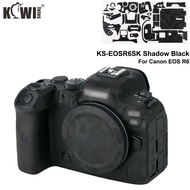 Kiwifotos ฟิล์มกันรอยสำหรับกล้อง3M สีดำฟิล์มกันรอยสำหรับ Canon EOS R6เงากล้องสีดำสติ๊กเกอร์ตกแต่งอุปกรณ์ป้องกันฝาครอบฟิล์มสำหรับแคนนอน R6กล้องคาร์บอนไฟเบอร์สีดำ