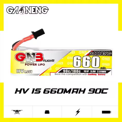 GNB 1S 3.8V HV 660MAH 90C A30 Connector RC LiPo Battery 75/85mm FPV Drone Emax Tinyhawk S NanoHawk E