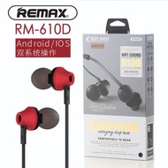 {CG} Original 100% Remax RM-610D Super Bass In-Ear Wire Length Earphones