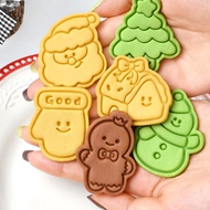 〖 Christmas Cartoon Biscuit Mold 〗 3D Biscuit Mold 3D Baking Mold Cute Christmas Tree Snowman Gloves