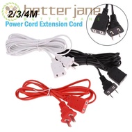 BETTER-JANE Power Extension Cord, 2/3/5m Copper AC Power Cord,  Two-pin PVC US Plug
